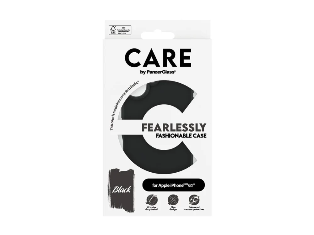 PanzerGlass CARE™ by ® Case Black iPhone 16, Suojus, Apple, Apple - iPhone 16, musta
