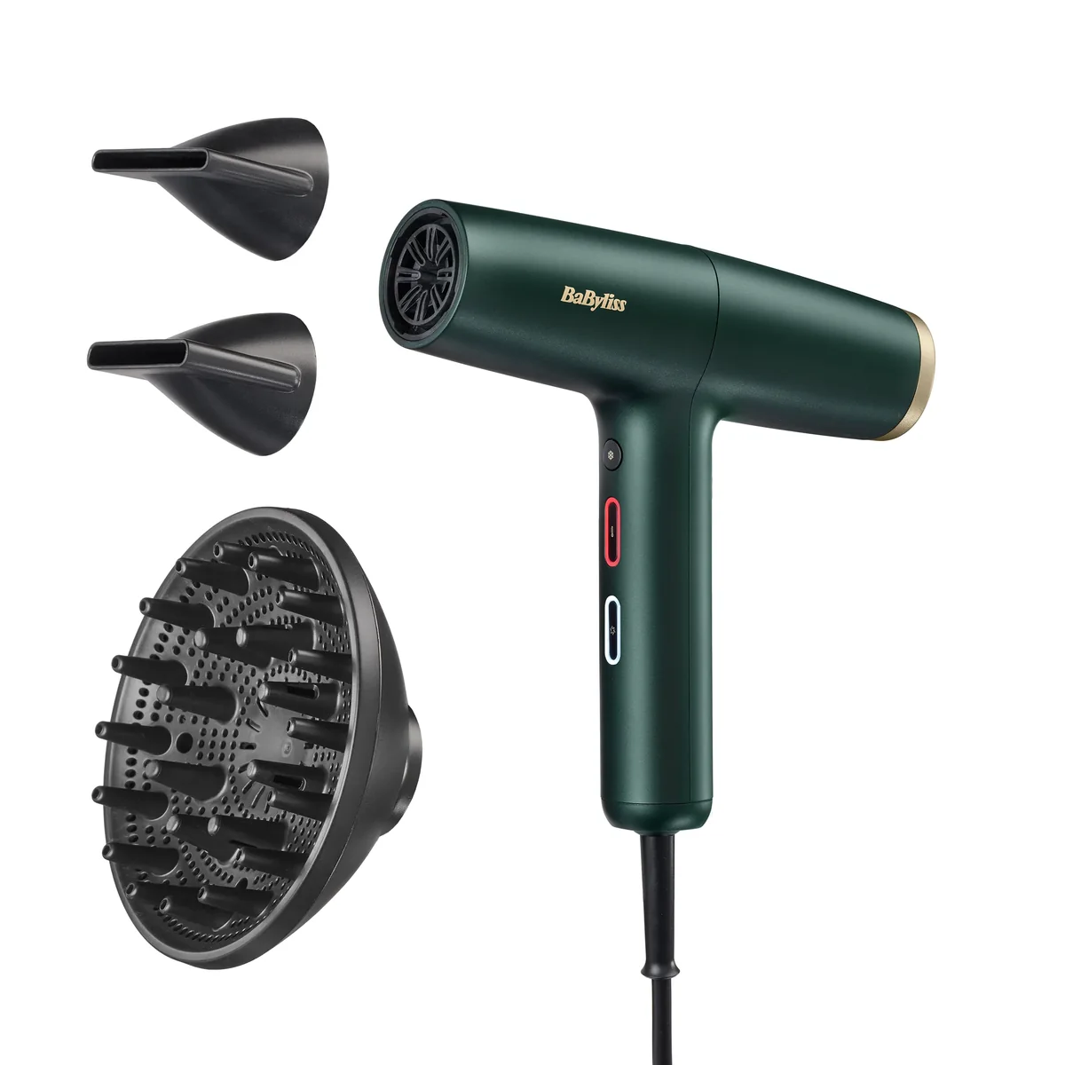 BaByliss Air Power Pro D6555DE 1700 W -hiustenkuivaaja, kulta/vihreä