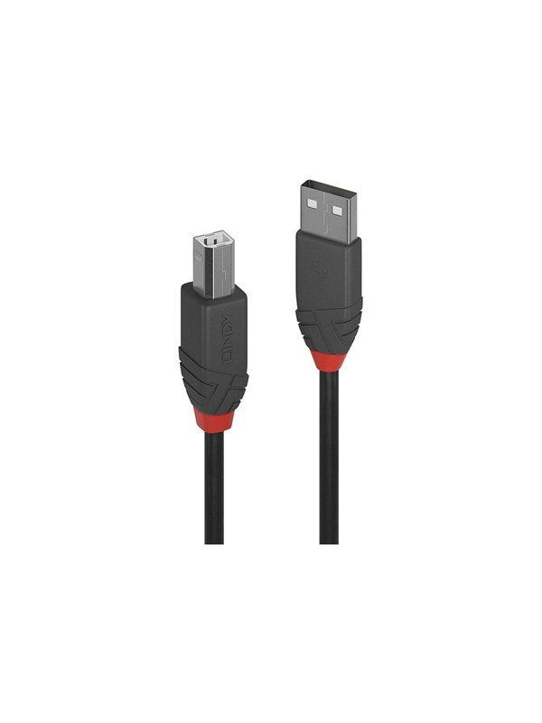 Lindy 36677, 10 m, USB A, USB B, USB 2.0, 0,48 Gbit/s, Musta, Harmaa, Punainen