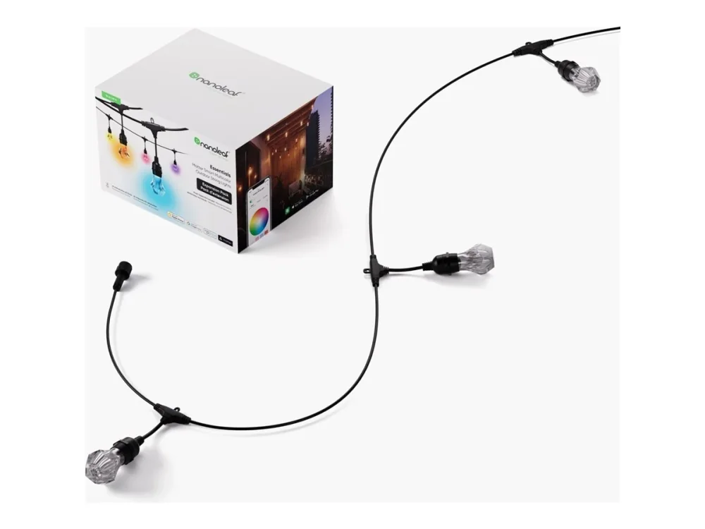 Nanoleaf Nanoleaf Essentials Smart Multicolour Outdoor String Light Expansion Pack - 15m moniväriset ulkovalaisimet, 55 Lm/bulb 24 W 2700 K - 6500 K (Matter technology)