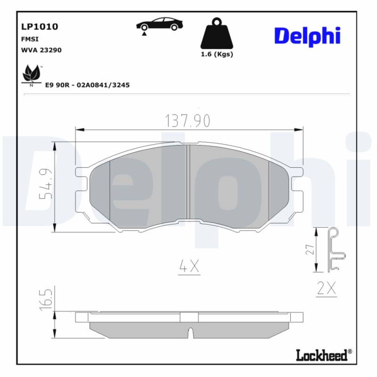 Jarrupalat, levyjarru DELPHI LP1010