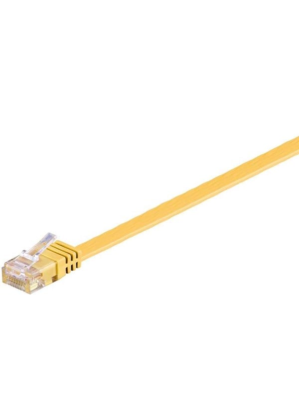 Goobay CAT 6 platt patchkabel, U/UTP, gul kopparledare (CU)