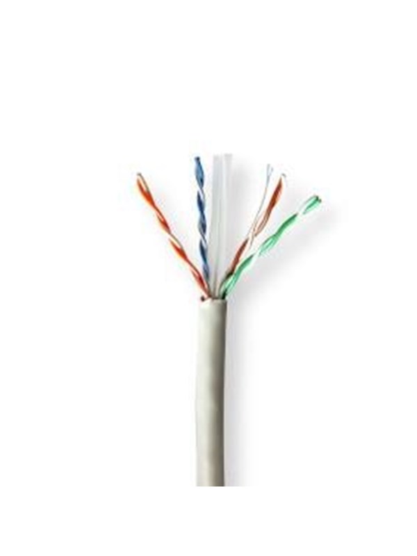 Nedis CAT6 verkkokaapelin rulla | Solid | U/UTP | Puhdas kupari | 100 m | Sisäkäyttöinen | Pyöreä | LSZH | Harmaa | Vetolaatikko