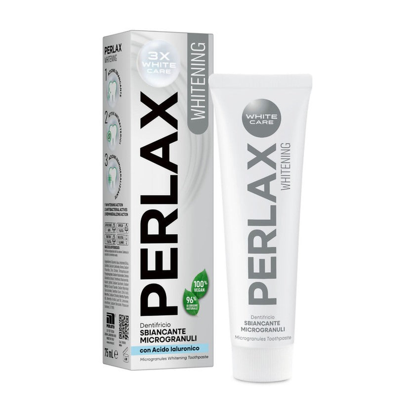 Perlax Whitening 3X White Care -valkaiseva hammastahna mikrorakeilla ja hyaluronihapolla 75 ml