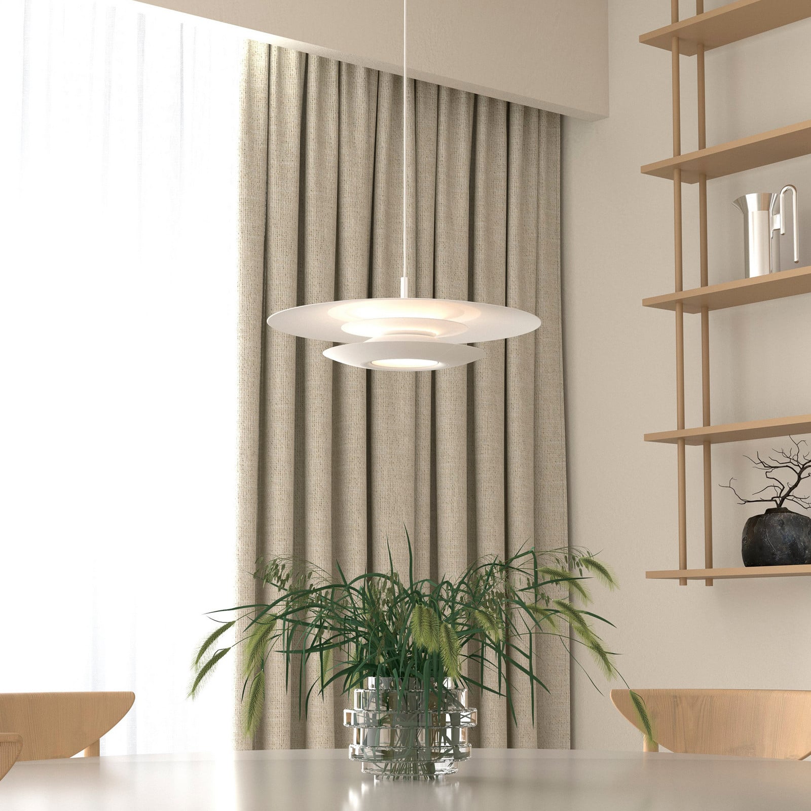 Eclipse riippuvalaisin, Ø 43 cm, valkoinen, metalli, G9 - Belid - Olohuone - Design - Yksilamppuinen