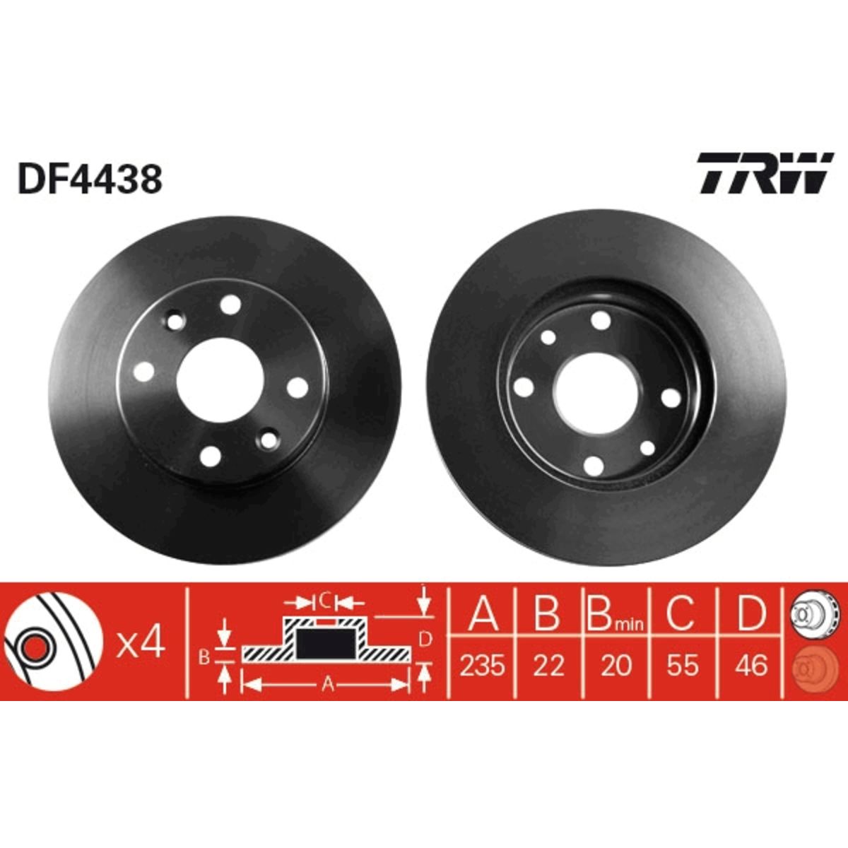 Jarrulevy TRW DF4438