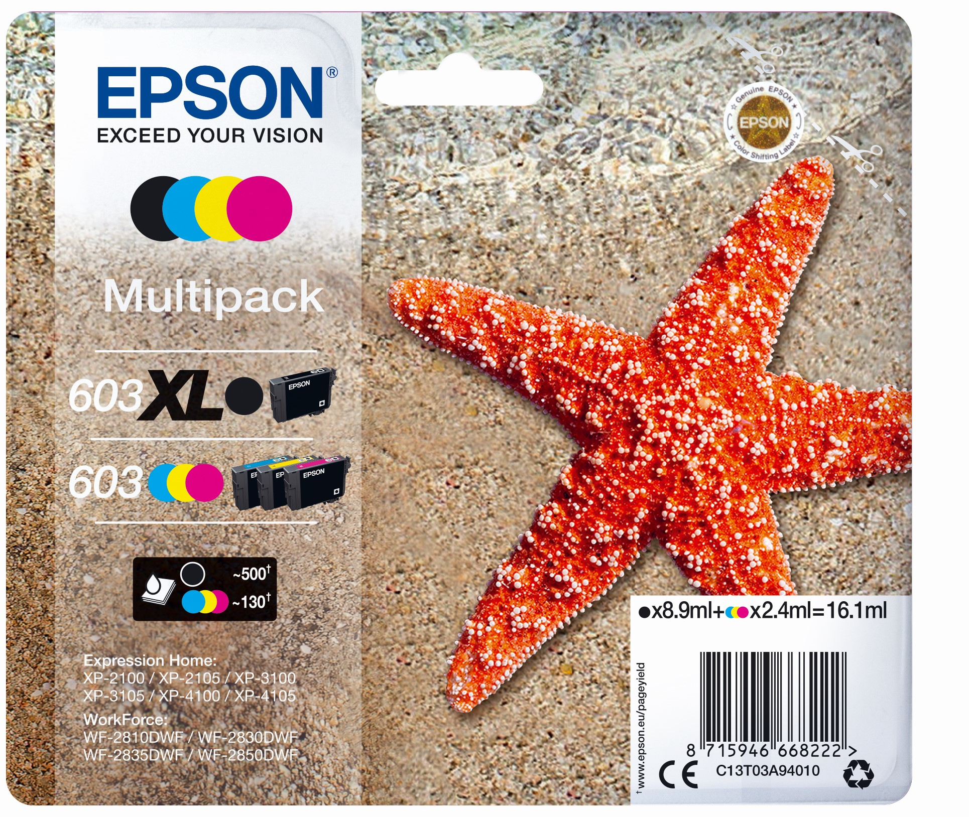 Epson 603 Multipack - 4-pack - Musta Keltainen cyan magenta - Original - ink cartridge
