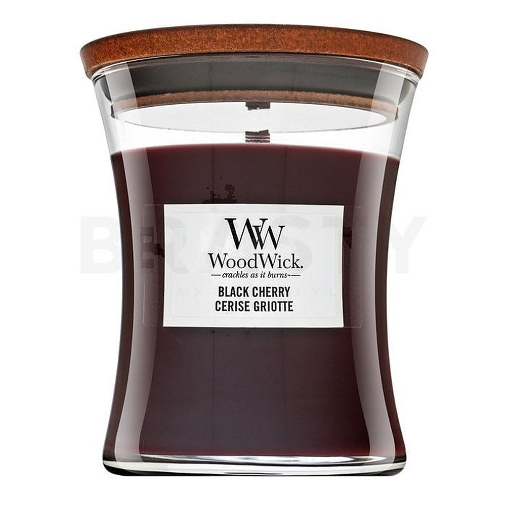 Woodwick Musta kirsikan tuoksuinen kynttiläpurkki 275g
