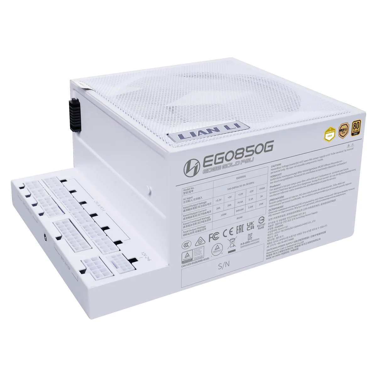 Lian Li EDGE Gold 850W -virtalähde, 80 Plus Gold