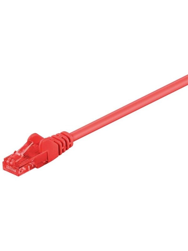 Goobay CAT 6 patchkabel, U/UTP, röd kopparklädd aluminiumtråd (CCA)