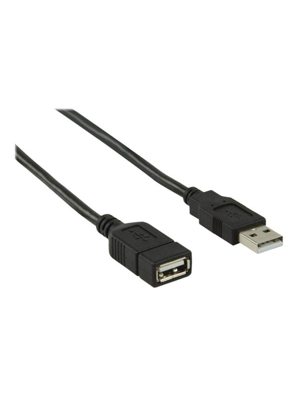 Nedis USB kaapeli | USB 2.0 | USB-A Uros | USB-A Naaras | 480 Mbps | Niklattu | 2.00 m | Pyöreä | PVC | Musta | Laatikko