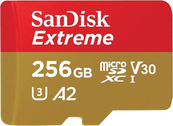 SanDisk Extreme Plus 256 Gt MicroSDXC UHS-I U3 V30 A2 -muistikortti + SD-adapteri