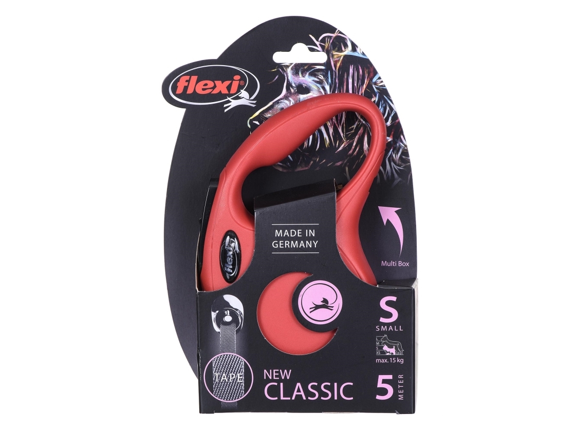 Flexi New CLASSIC S kelatalutin 5m punainen