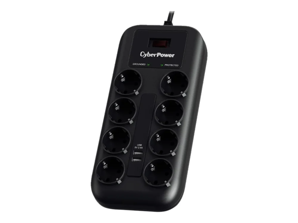 CyberPower P0820SUF0-DE - 8-Port Surge Protection (with 2x USB-A Ports)