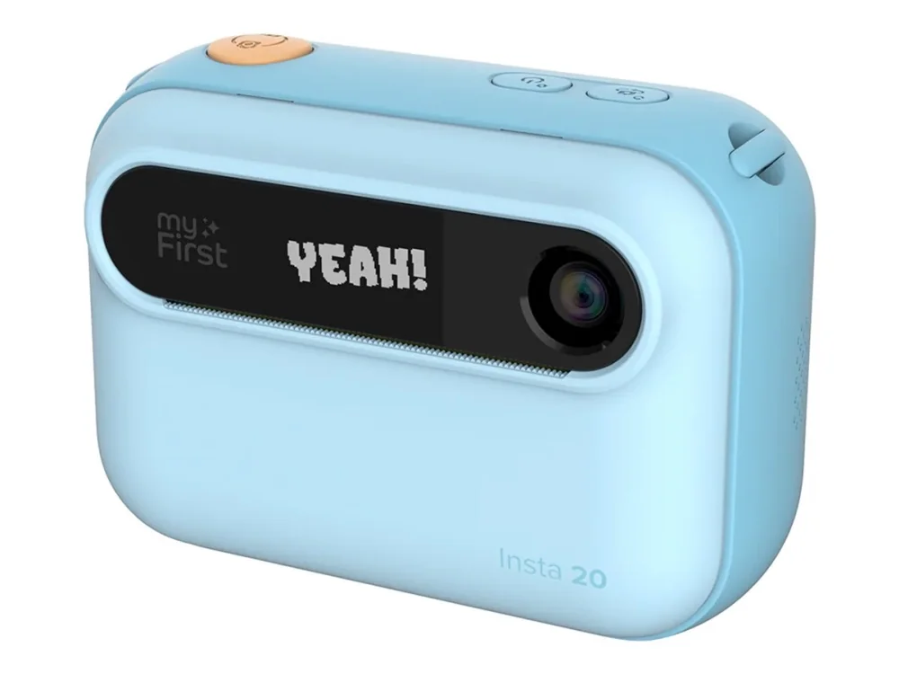 myFirst Camera Insta 20 - pikakamera lapsille tulostimella ja tarratulostuksella, 3 Full HD IPS -näytöllä ja 16 MP kaksoislinssillä (sininen)
