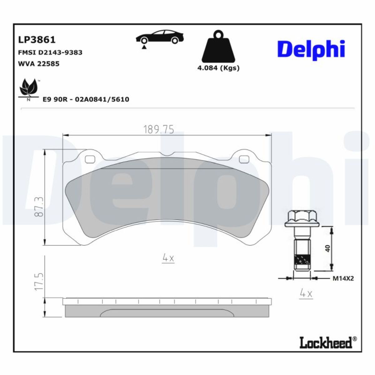 Jarrupalat, levyjarru DELPHI LP3861