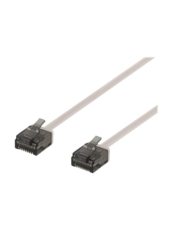 DELTACO U/UTP Cat6a laitekaapeli, litteä, 1mm paksu, 1m, harmaa