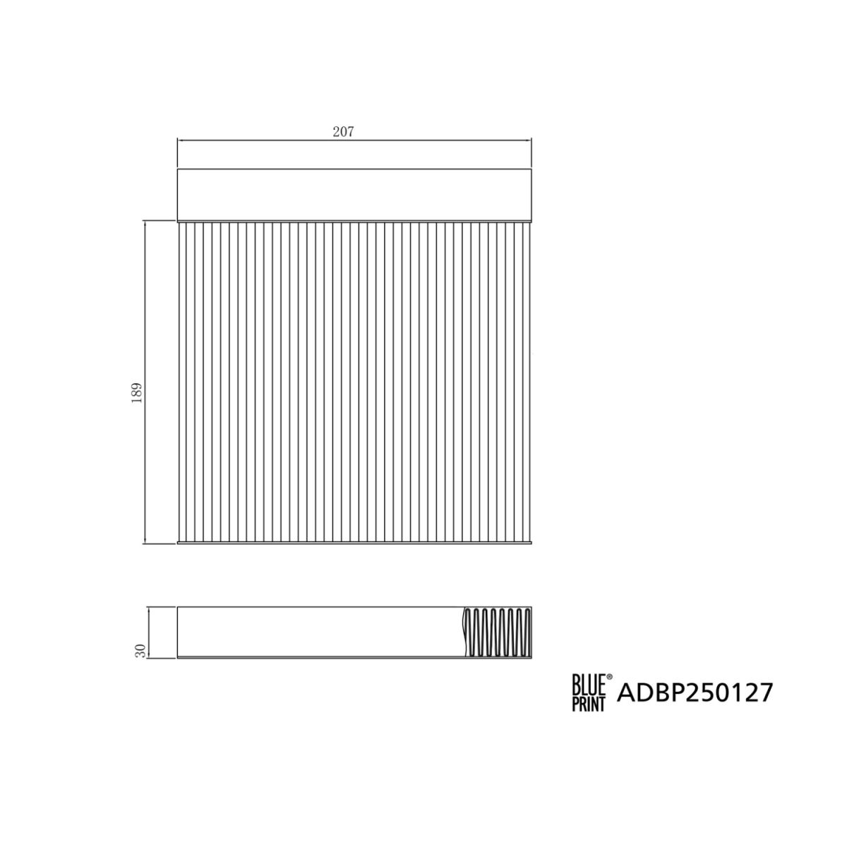 Suodatin, sisäilma BLUE PRINT ADBP250127