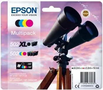 Epson 502/502XL Multipack - 4 pakker - sort gul cyan magenta - Original - blækpatron