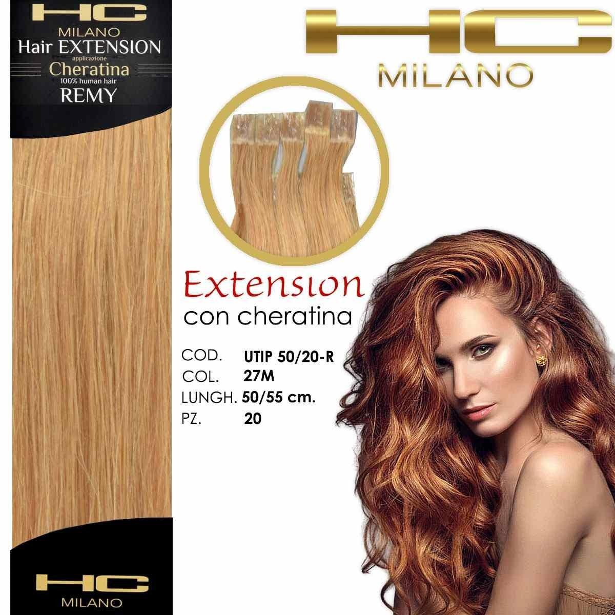 Hc Milano Remy-keratiinihiuspidennys 50/55 cm 20 kappaletta väri 27M