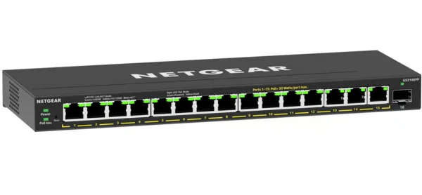 Netgear Gs316epp 16-port Gigabit Ethernet 1xsfp Smart Managed Essential Poe+ 231w