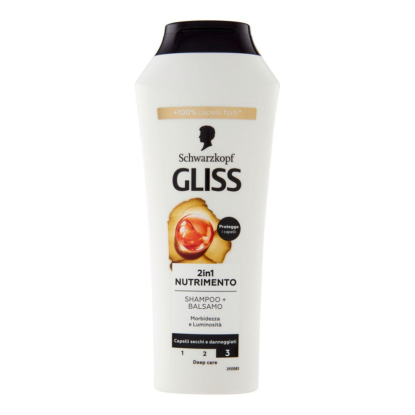 Gliss Hair Repair 2In1 Ravitseva Shampoo + Hoitoaine 250 ml