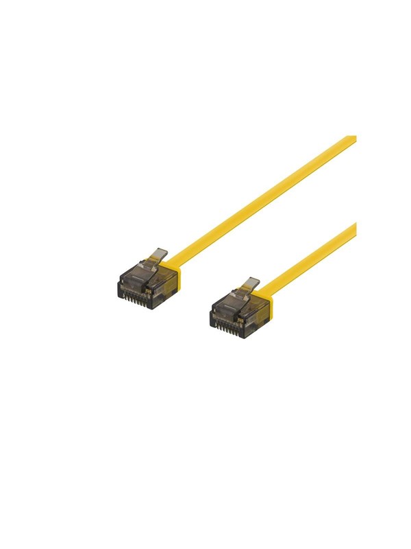 Deltaco Cat6a U/UTP RJ45 0.5m -verkkokaapeli, keltainen