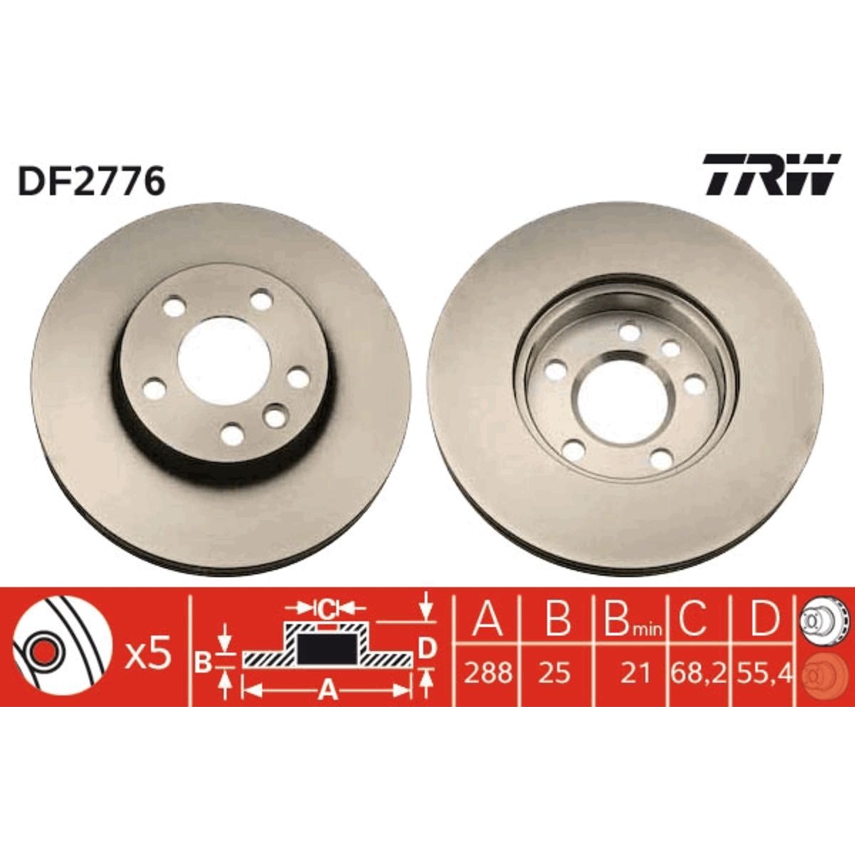 Jarrulevy TRW DF2776