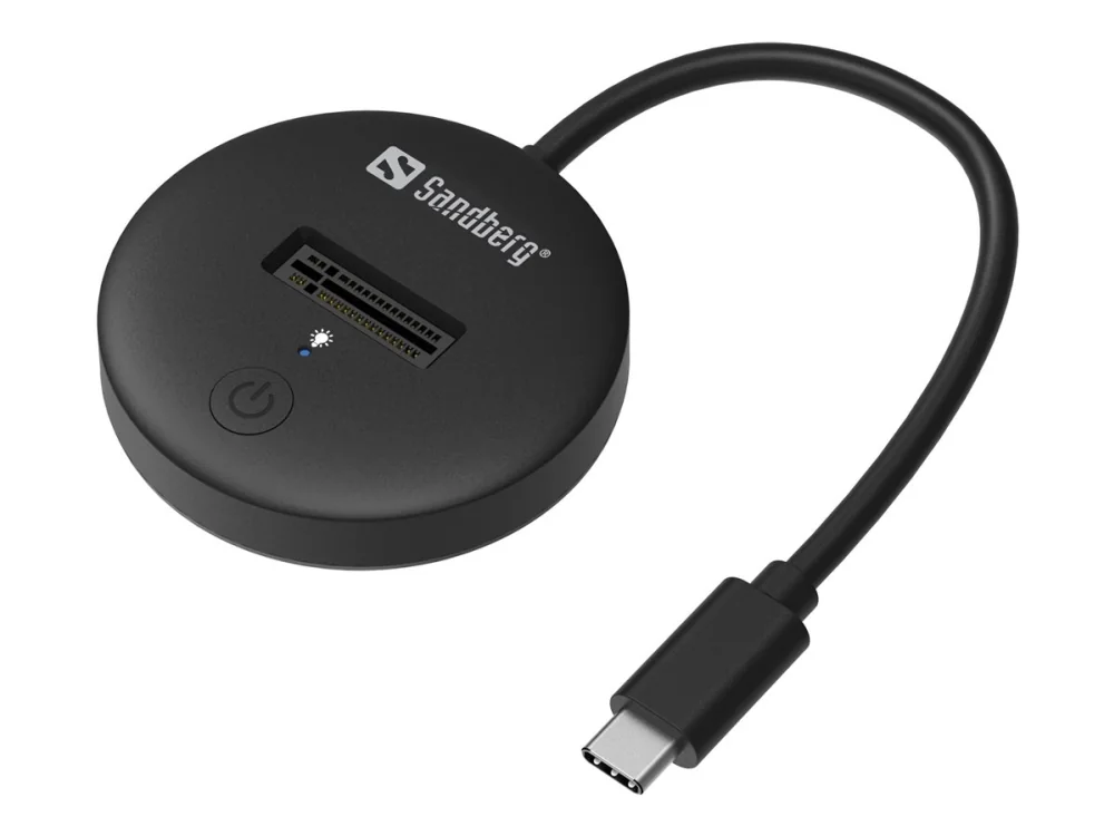 Sandberg USB 3.2 Dock for M.2+NVMe SSD, SSD, M.2, 4 TB, USB Type-C, Musta, 10 Gbit/s