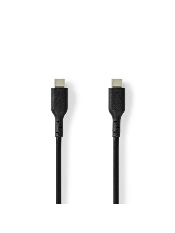 Nedis USB kaapeli | USB 2.0 | USB-CTM Uros | USB-CTM Uros | 240 W | 480 Mbps | Niklattu | 2.00 m | Pyöreä | PVC | Musta | Label