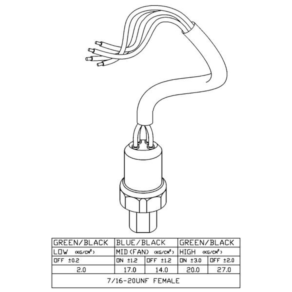 Painekytkin, ilmastointilaite NRF 38920