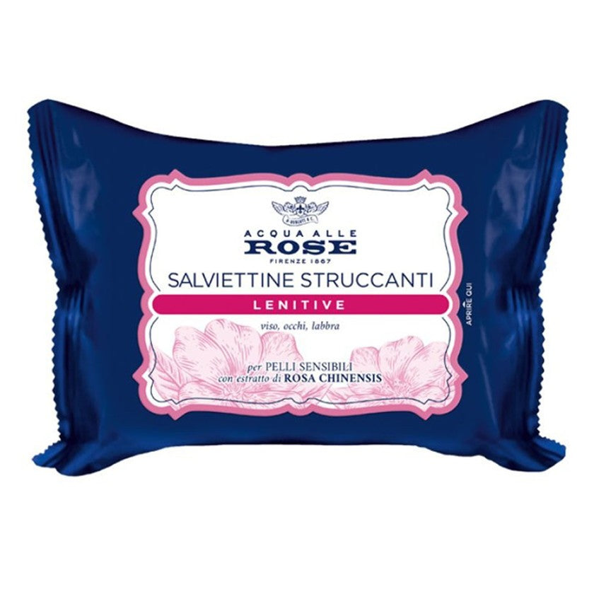 Acqua Alle Rose Rauhoittavat kosteuttavat puhdistusliinat, rauhoittava vaikutus, 20 kpl