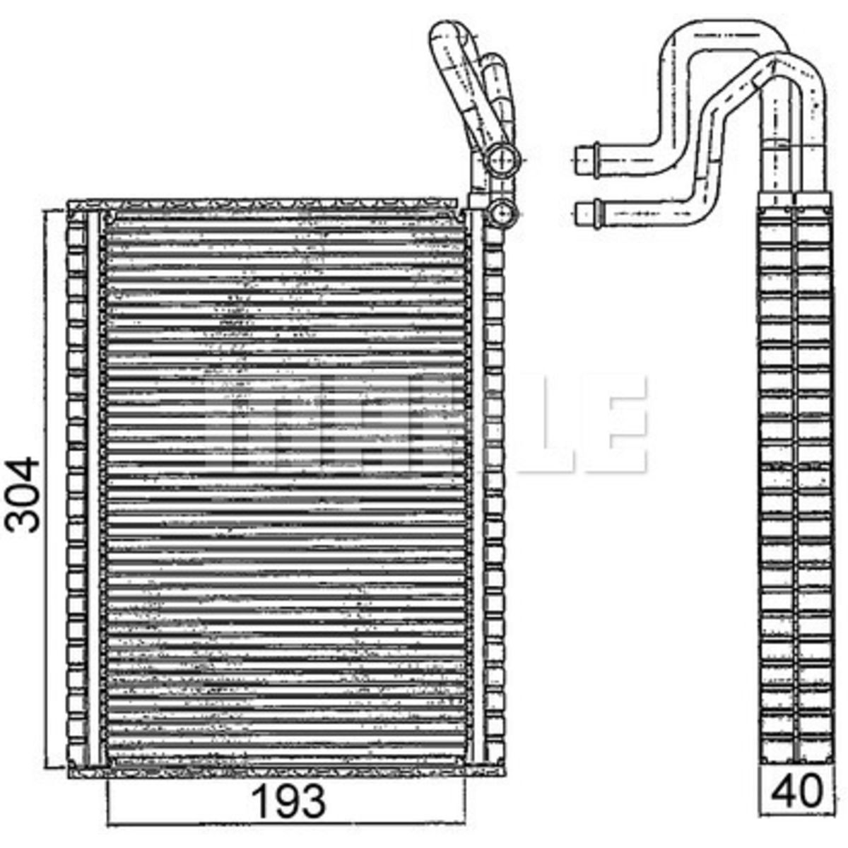 Höyrystin, ilmastointilaite MAHLE AE 116 000S