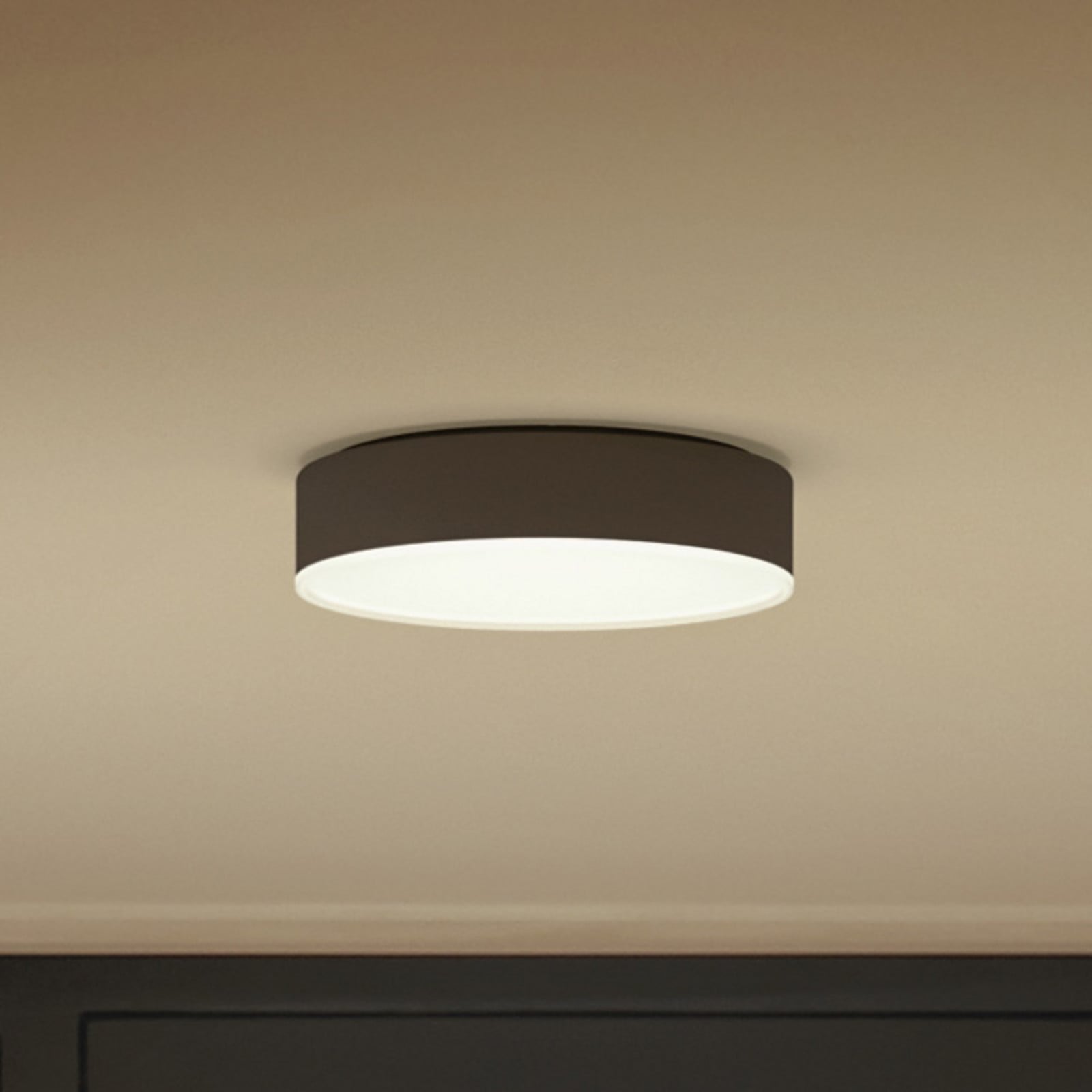 Philips Hue White ambiance Enrave Small - Kattolamppu - LED - 9.6 W - lämmin - viileä valkoinen valo - 2200-6500 K - musta