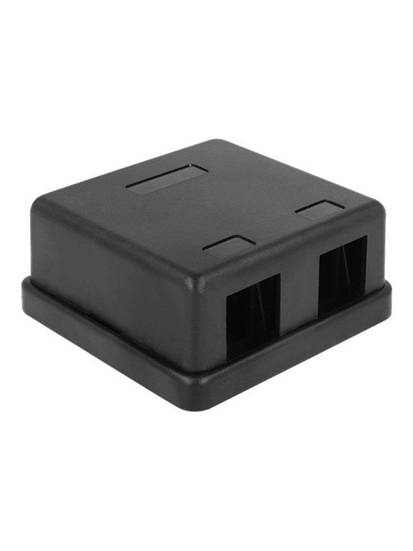 DeLOCK Keystone låda, 2 portar, plast, svart