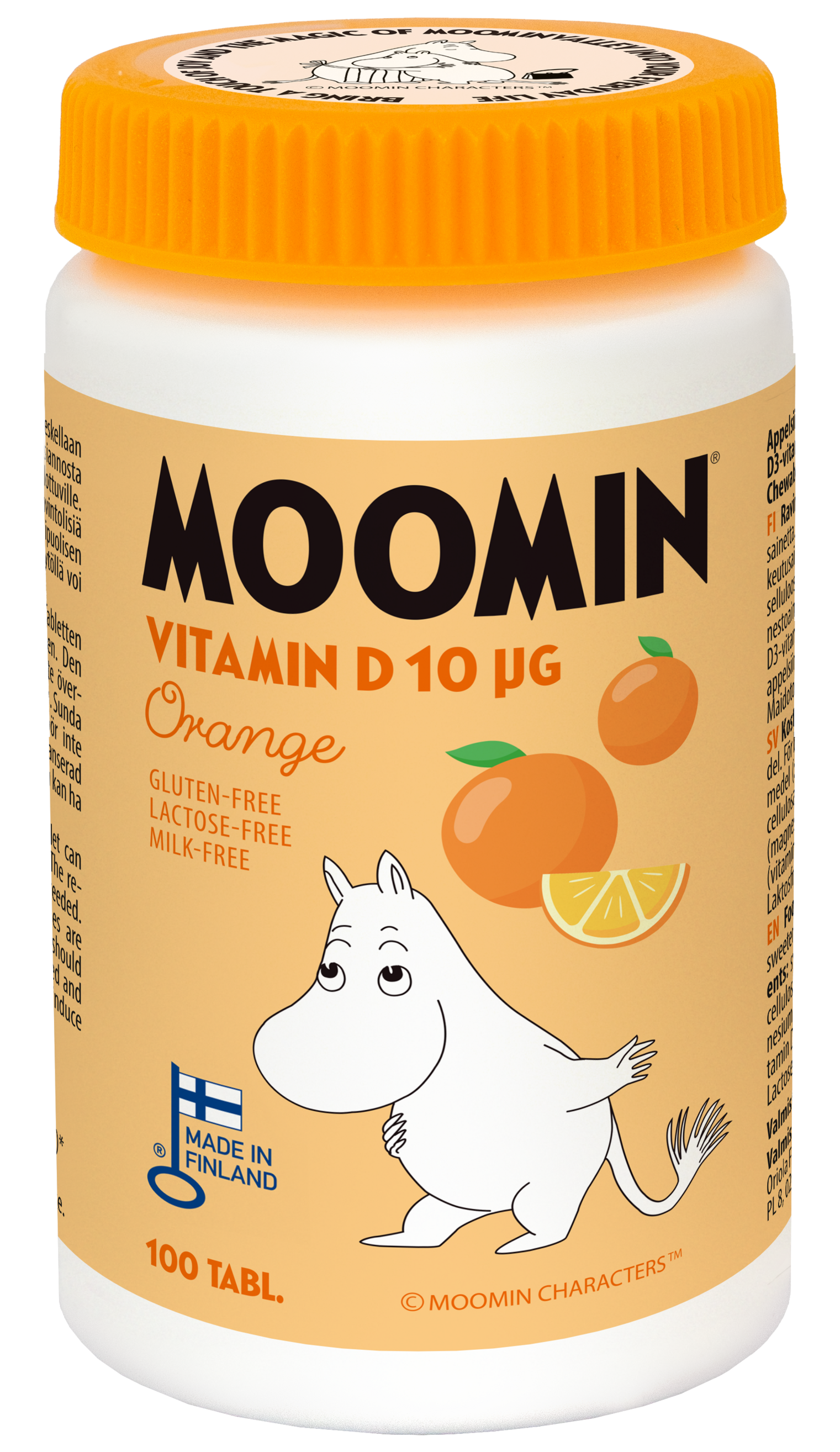 Moomin Vitamin D 10 mikrog orange 100 tablettia