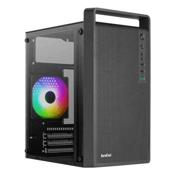AeroCool CS-109 -minitornikotelo RGB-valaistuksella, musta