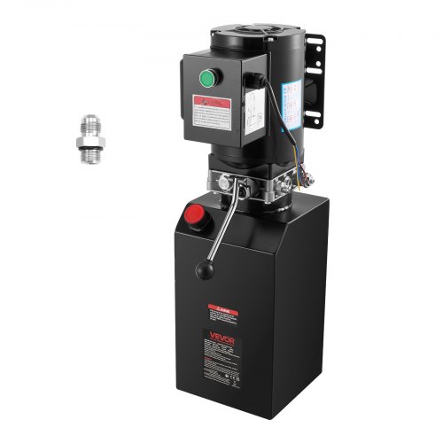 VEVOR 14 L Hydraulic Power Unit, Single Acting Steel Dump Trailer Pump, 22 MPa Max Relief Pressure & 6.3 L/min Flow Rate, 220-240V Hydraulic Pump with Metal Reservoir for Dump Trailer Car Lifting
