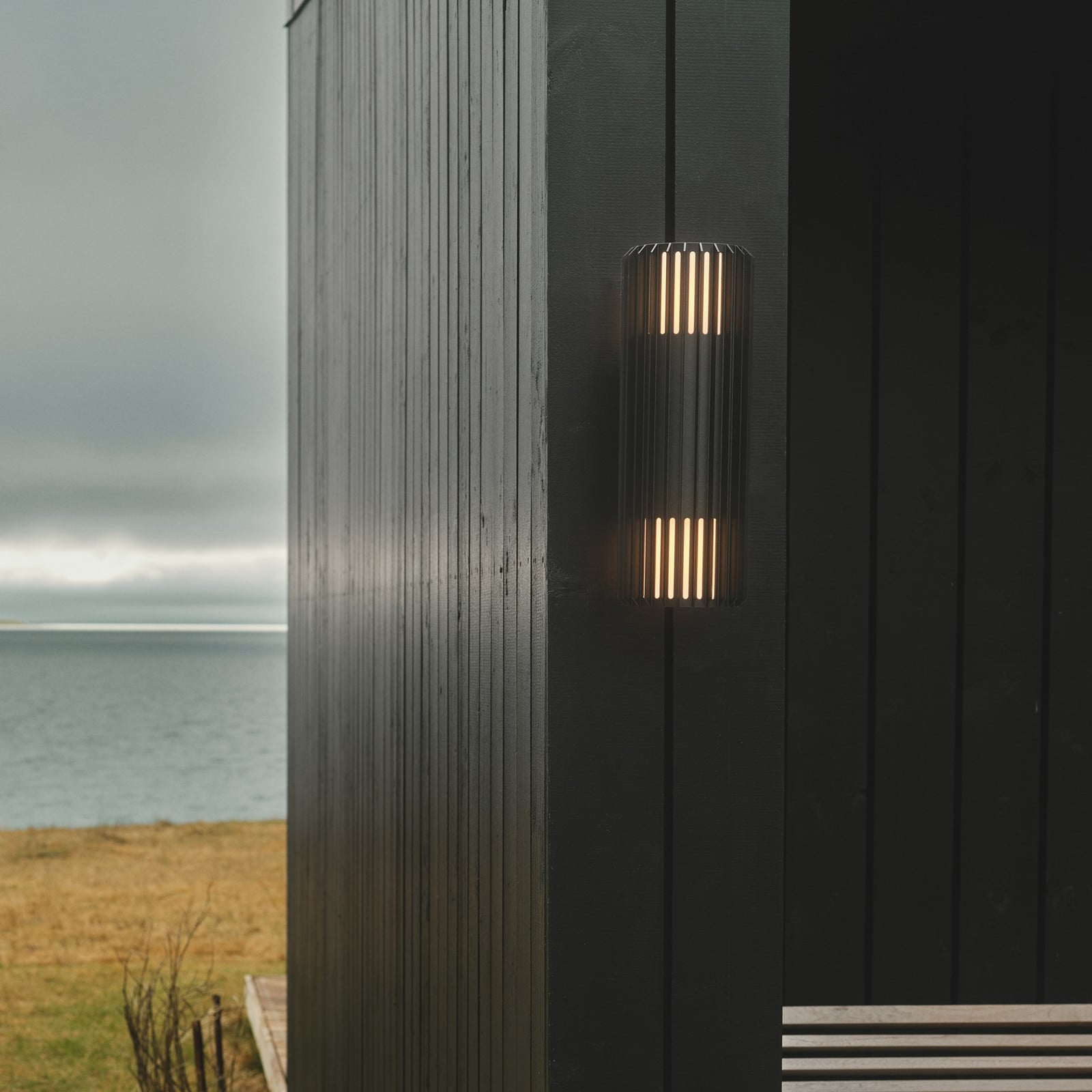 Aludra Double ulkoseinälamppu Seaside Black 2-lamppuinen - Nordlux - Alumiini - Yksilamppuinen