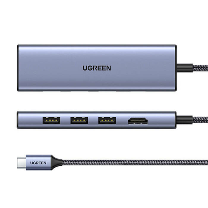 UGREEN Usb-C Multifunction Adapter USB hub - 3 porttia - hopea