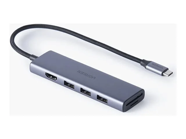UGREEN Usb-C Multifunction Adapter USB hub - 3 porttia - hopea