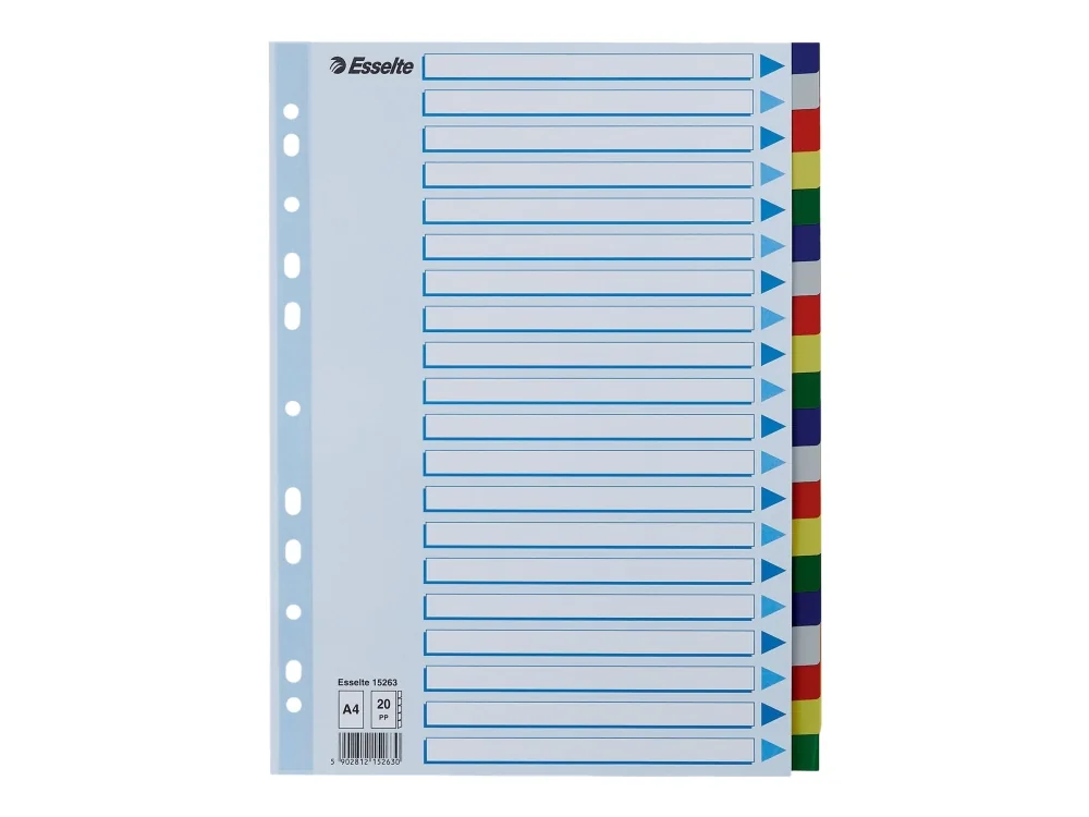 Esselte - Deler - 20 dele - A4 - med faneblade - 20 dele - for A4 - med faneblade