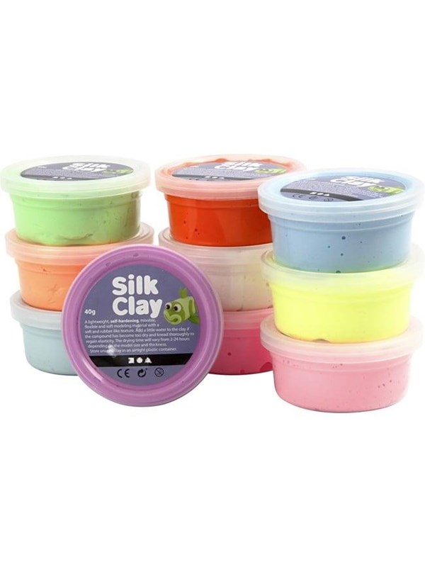 Creative Company Silk Clay - Basic Colours (10 × 40 g)