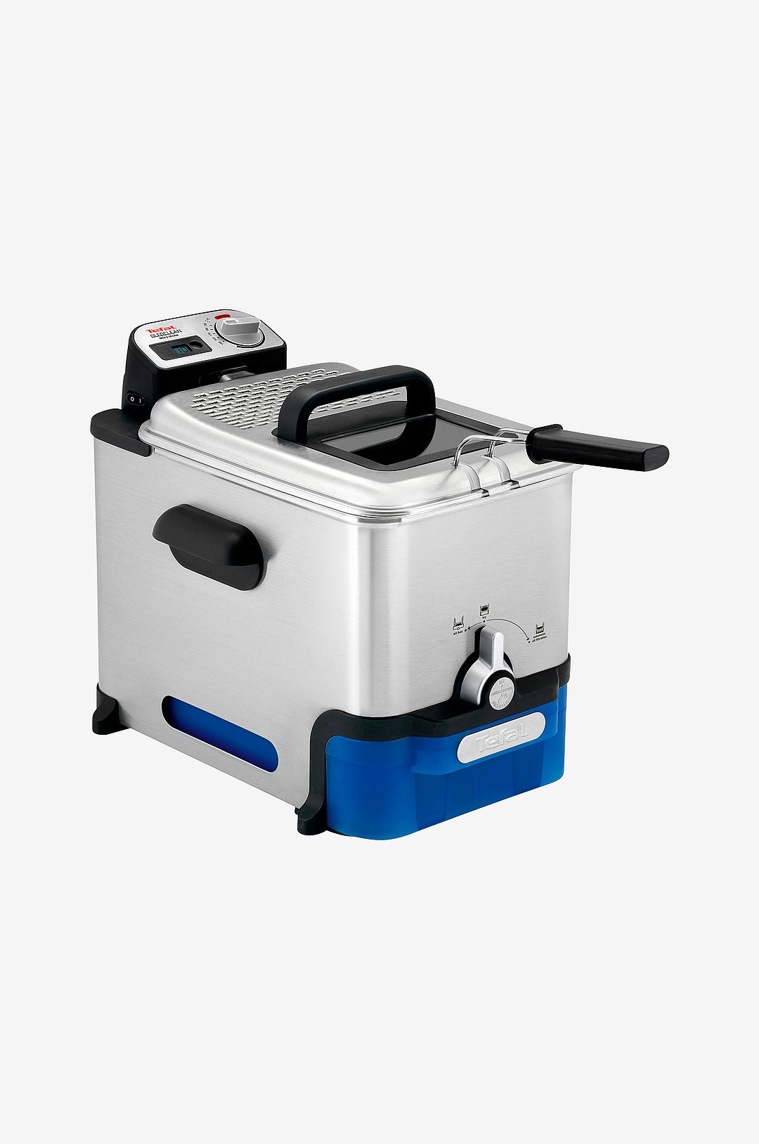 Tefal FR 8040 - deep fryer - Oleoclean Pro Inox & Design, 3,5 L, 1,2 kg, Black / Stainless Steel, 2300 W, 348 mm