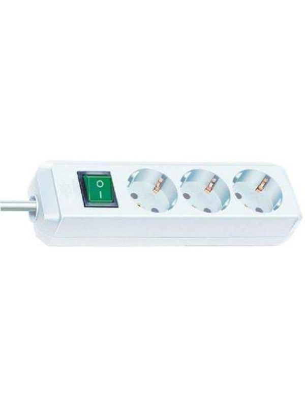 brennenstuhl Jatkopistorasia Eco-Line 3-Paikkaa 3.00 m Valkoinen - Suojakosketin TYPE F