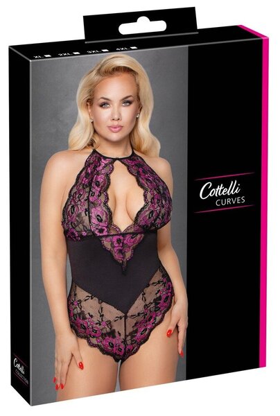 Halterneck Body Black & Purple