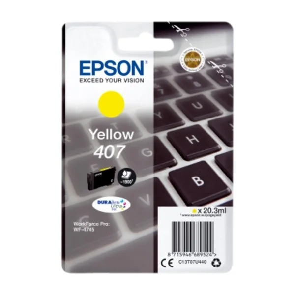 Epson 407 - L Koko - Keltainen - Original - ink cartridge
