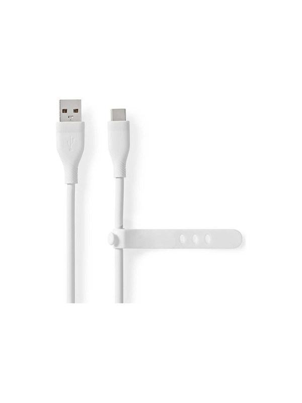 Nedis USB kaapeli | USB 2.0 | USB-A Uros | USB-CTM Uros | 15 W | 480 Mbps | Niklattu | 1.50 m | Pyöreä | Silikoni | Valkoinen | Laatikko