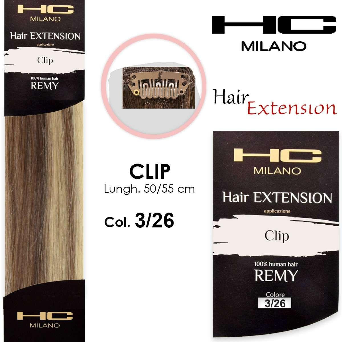 Hc milano jatko 3 remy klipsiä leveys 14-16cm pituus 50cm col.3/26