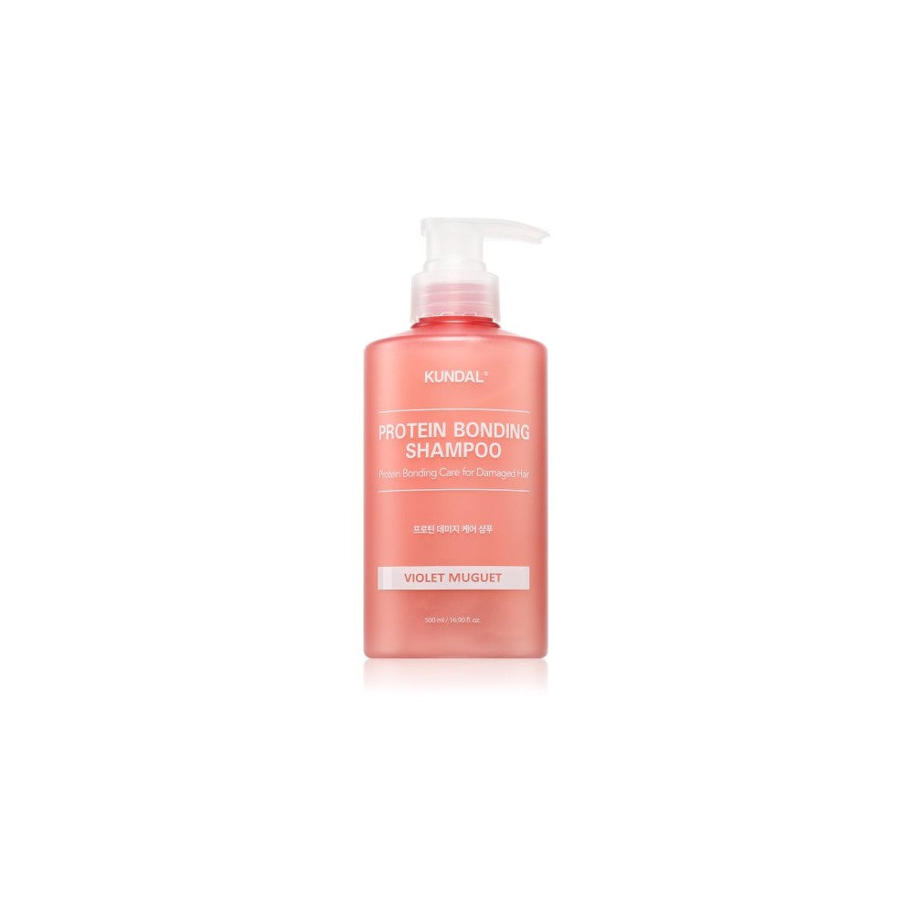 KUNDAL Protein Bonding Care ravitseva shampoo vaurioituneille ja kuiville hiuksille Violet Muguet -tuoksulla 500 ml